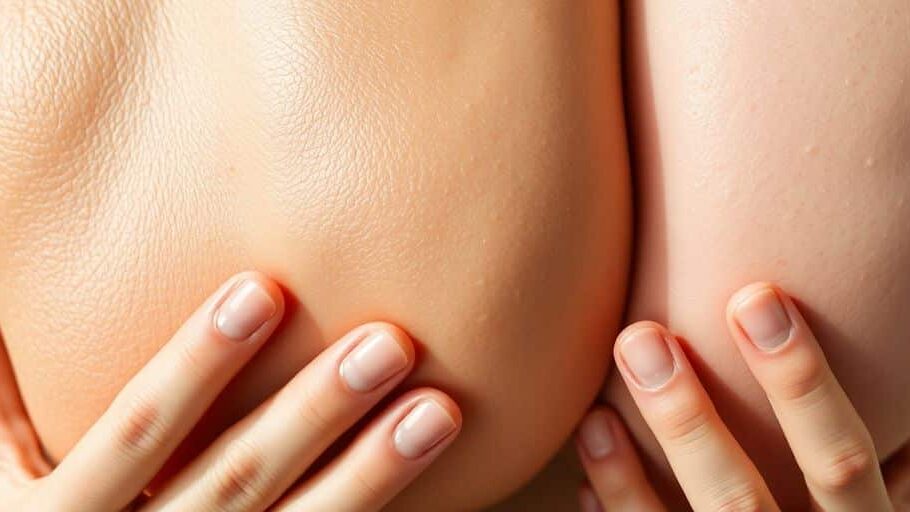 Different skin types examined under soft natural light.