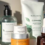 Skincare products for acne-prone skin on display.