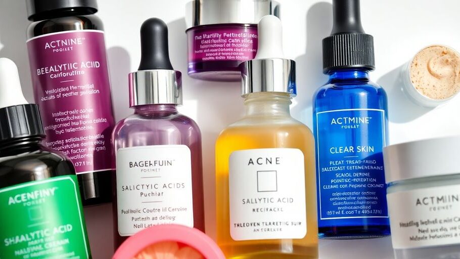 Skincare products designed to prevent acne and promote clarity.