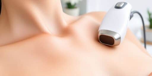 Close-up of smooth skin after laser hair removal treatment.