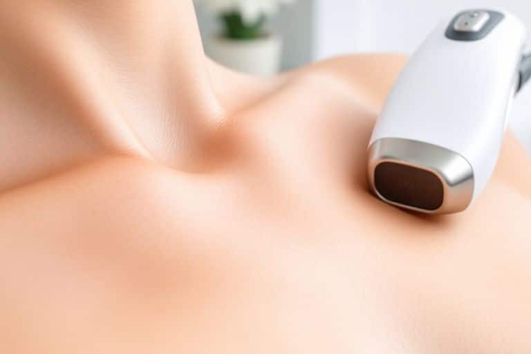 Close-up of smooth skin after laser hair removal treatment.