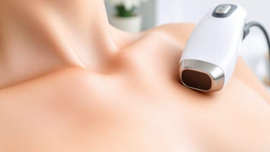 Close-up of smooth skin after laser hair removal treatment.